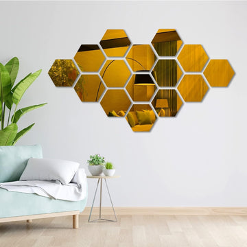 20 Golden Plastic Acrylic wall mirror